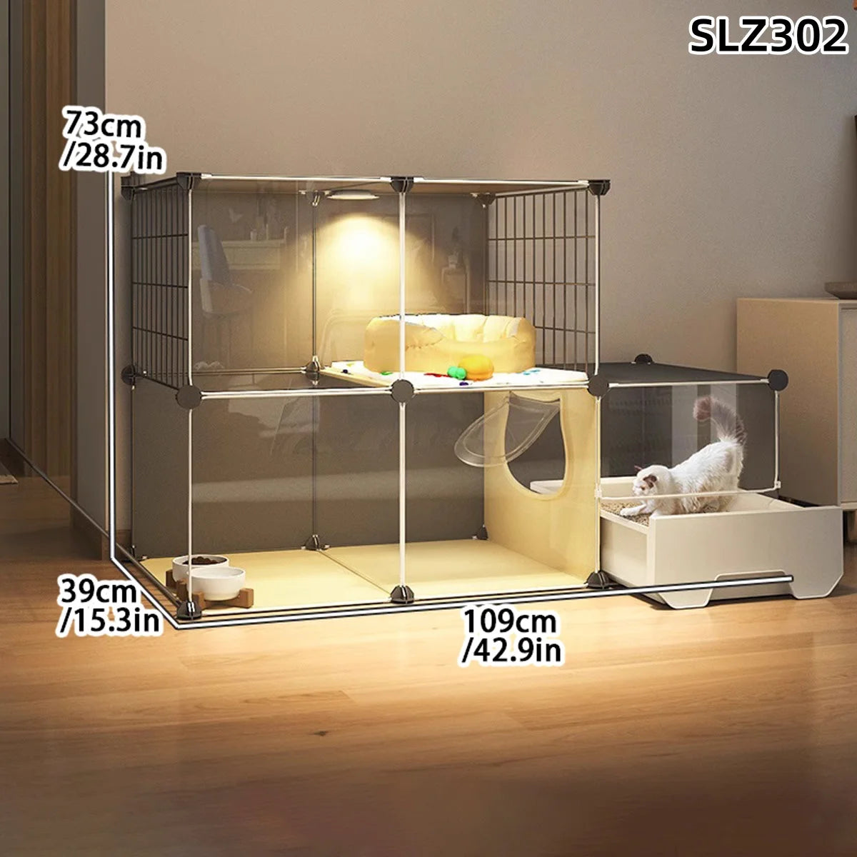 Cat Cage Household Indoor Small Apartment Toilet Cat Litter Box Cat Nest Integrated Cat Villa Cat House Does Not Occupy Space Em