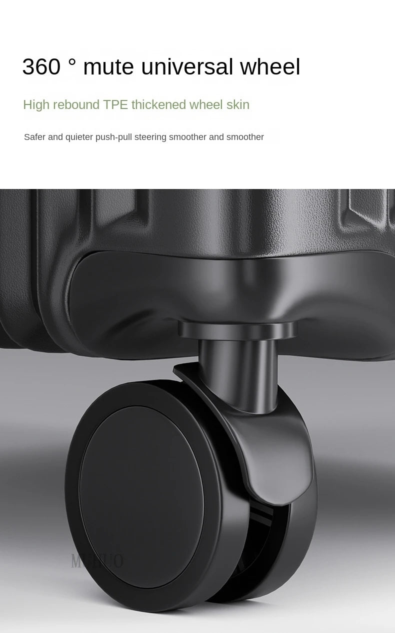 Front Opening Suitcase 2025 New Large Capacity 20/30 inch Aluminum Frame Luggage with USB Cup Holder Laptop Bag Travel Suitcases