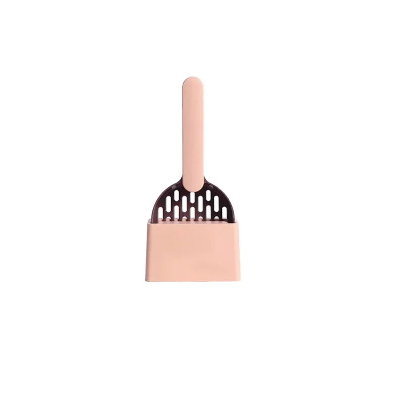 Cat Litter Scoop with Base Plastic Self Cleaning Cat Litter Shovel Cat Toilet Cleaning Tool Lightweight Manure Cleaner Cat Litte
