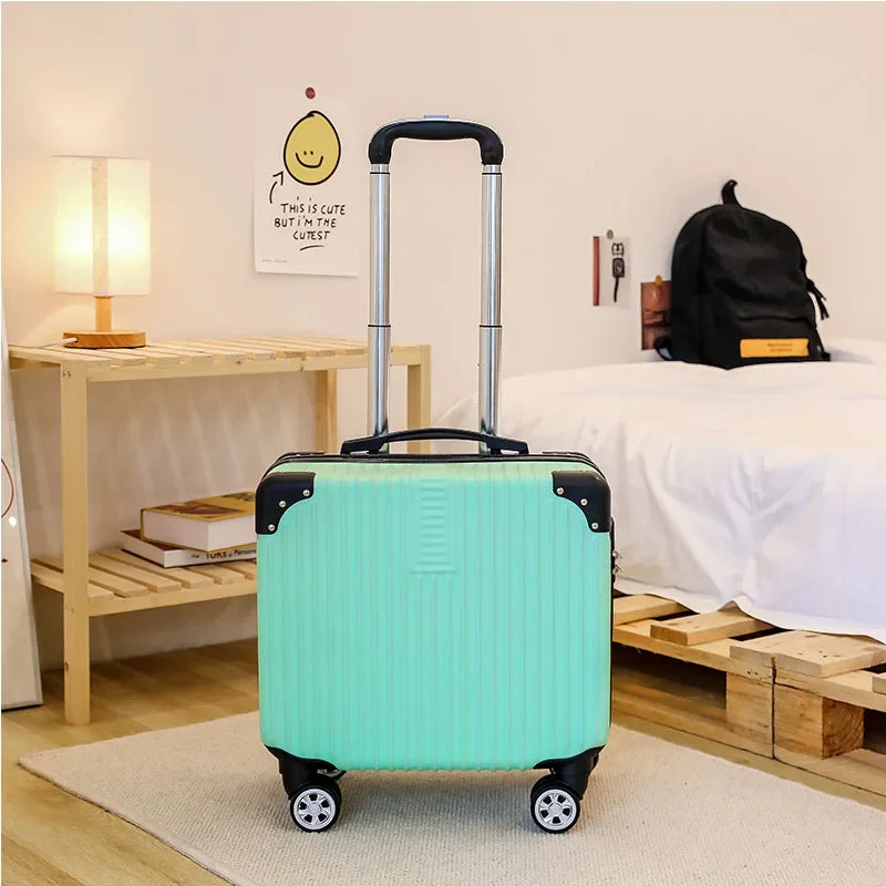 Mini Small 18-Inch Travel Boarding Suitcase Luggage Student Japanese-Style Retro Lightweight Password Trolley Case