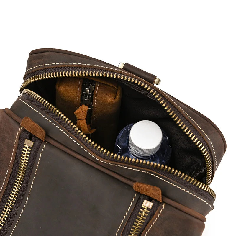 Luufan Crazy Horse Leather Men's Travel Bag Big Travel Duffel Durable Cowhide Weekend Bag Man Genuine Leather Luggage Tote Bag