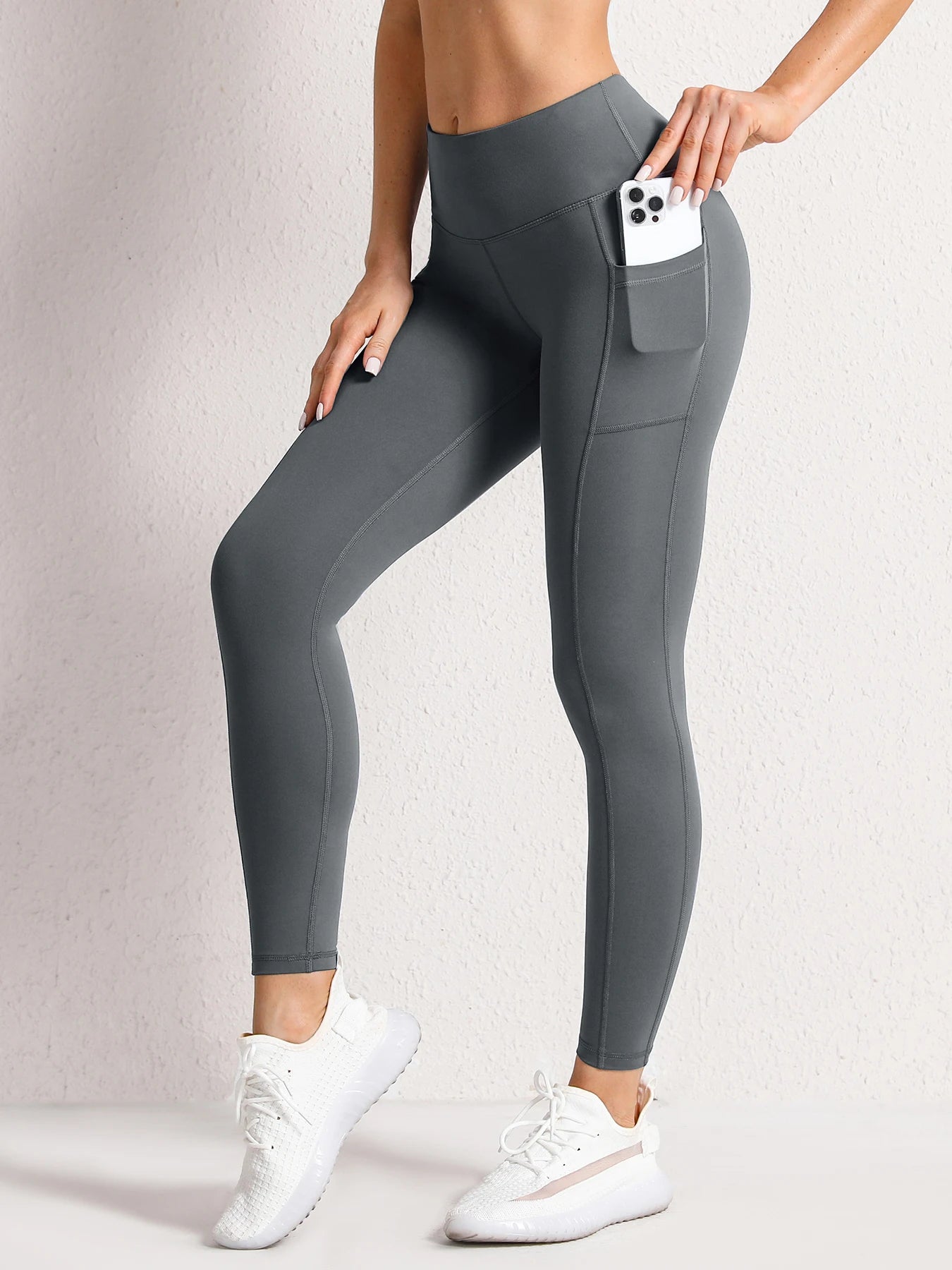 Pockets Fitness High Waist Gym Leggings Women Autumn Skinny Stretch Athletic  Leggings Women Running Outdoors Pockets Pants
