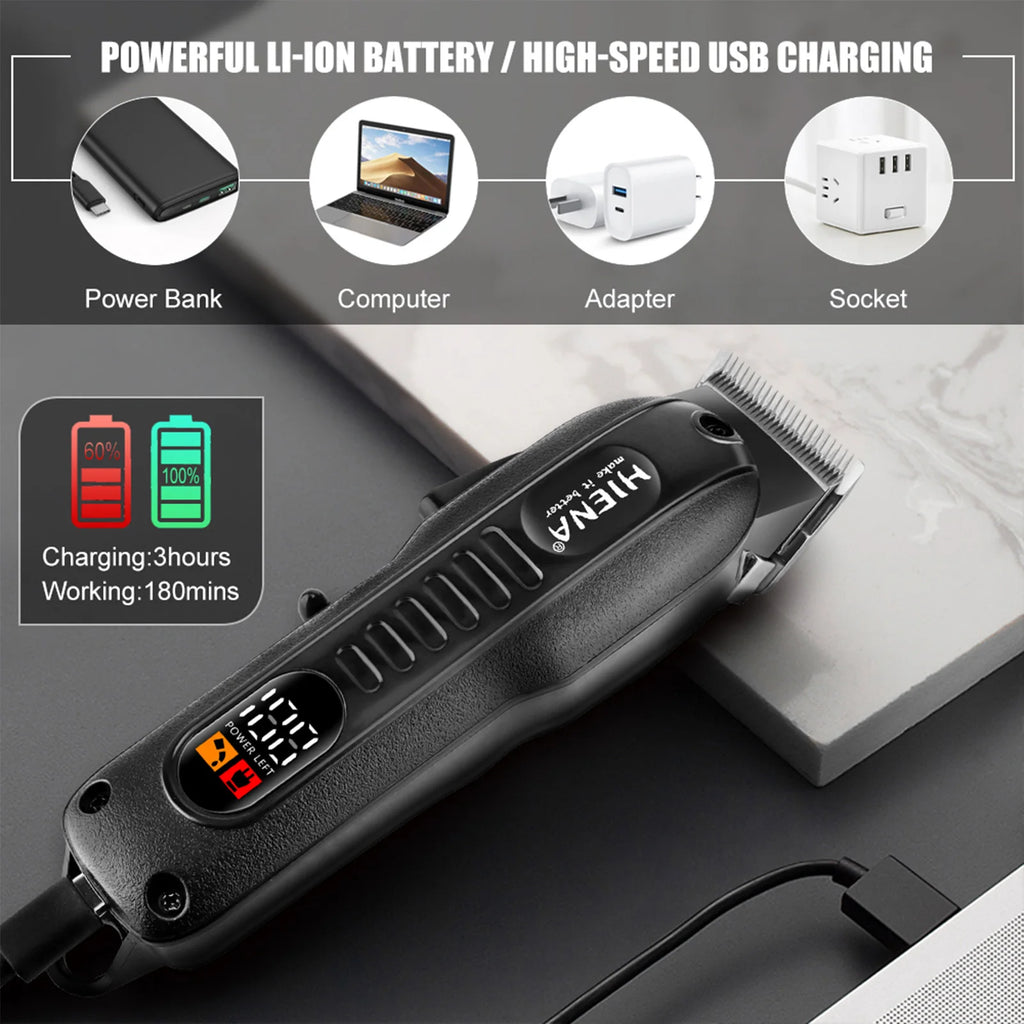 HIENA Beard Trimmer Shavers Hair Clippers set for men Hair cutting machine USB Rechargeable Barber clippers professional Haircut