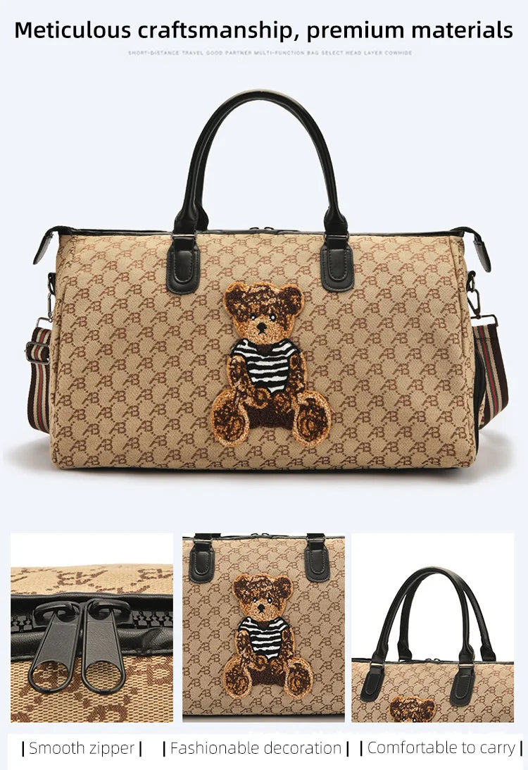 Fashion Travel Bag Traveling Luggage Zipper Storage Bag Carry-on Duffle Bag With Single Shoulder Strap For Short Trips Bussiness