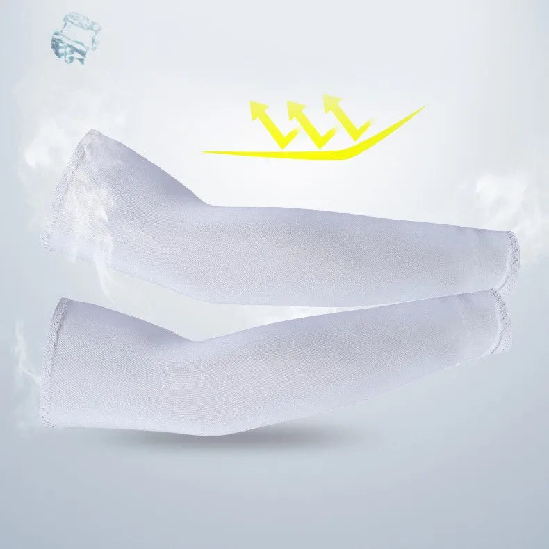Arm Sleeves Ice Fabric Breathable Quick Dry Running Sportswear Sun UV Protection Long Arm Cover Cycling Arm Sleeves
