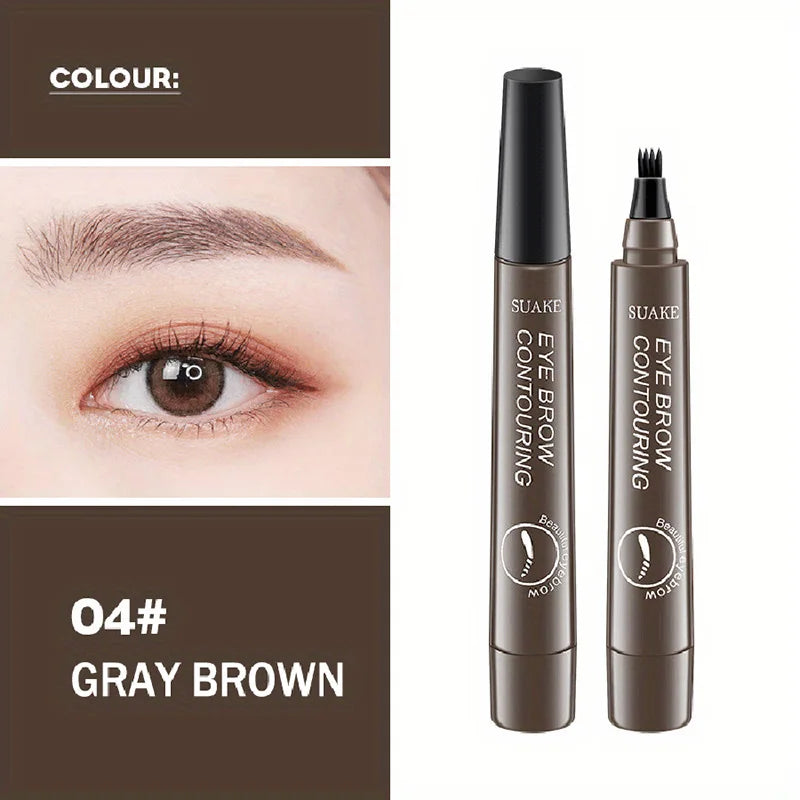 4 Split Head Waterproof Eyebrow Pencil Sweat Proof Liquid Eyebrow Pen Makeup Natural Looking Long Lasting Professional Cosmetic