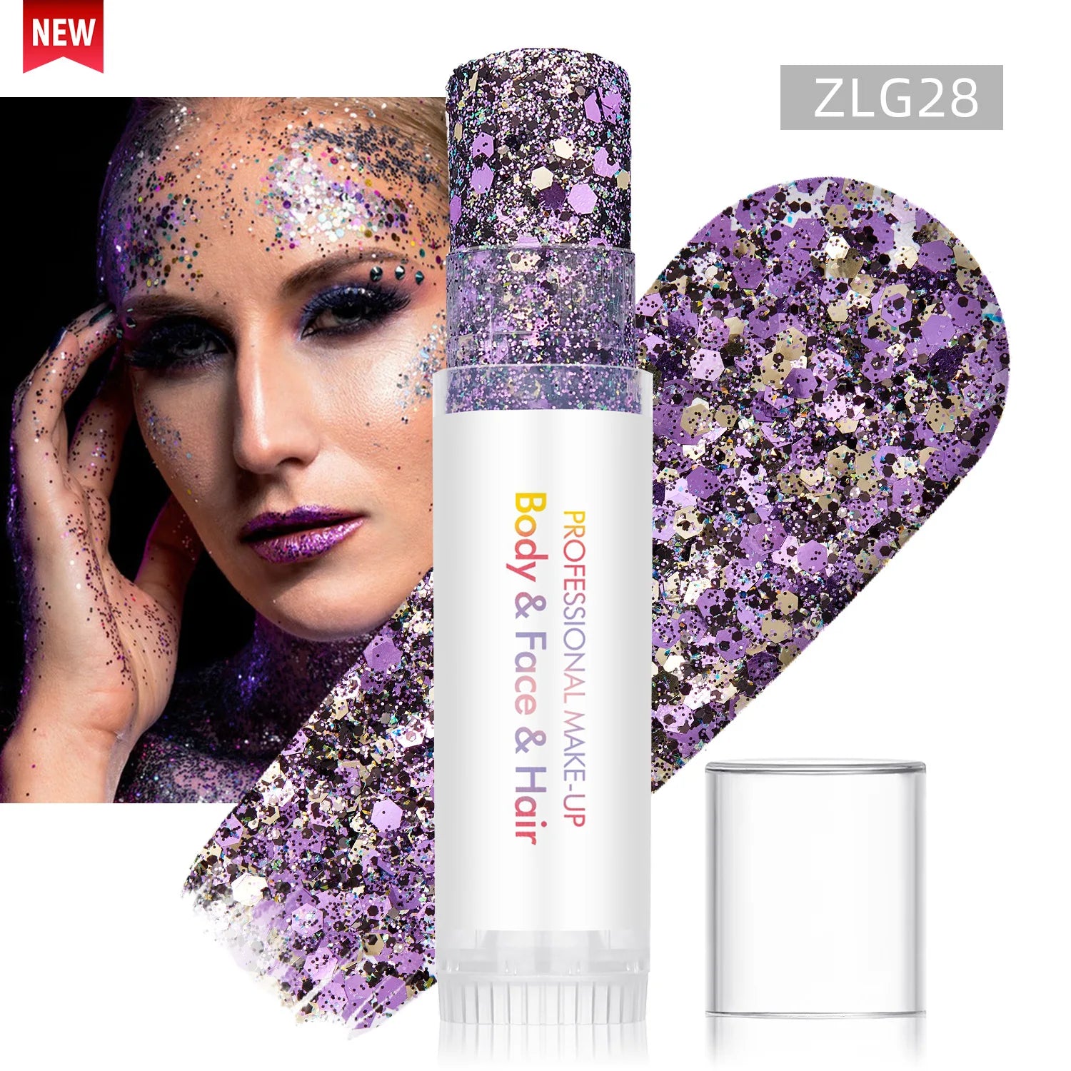 New Body Glitter Stick Face Painting Sequins Gel Mermaid Chunky Glitter Glue for Carnival Hair Body Eye shadow Makeup