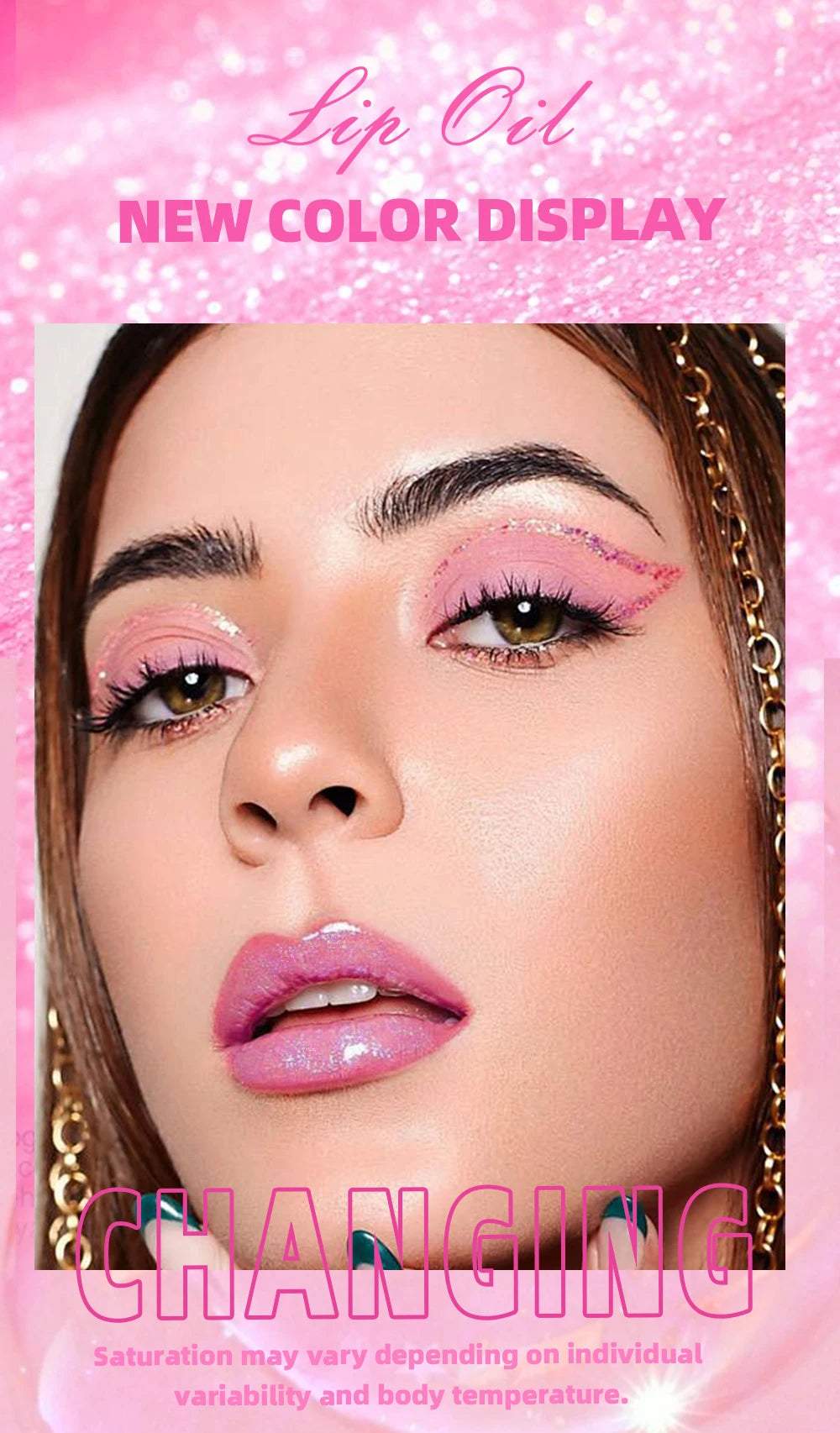 QIBEST Lip Oil Magic Warm Color Changing Lipstick Balm Lip Glaze Transparent Moisturizing Lipgloss Shiny Glitter Lips Cosmetics