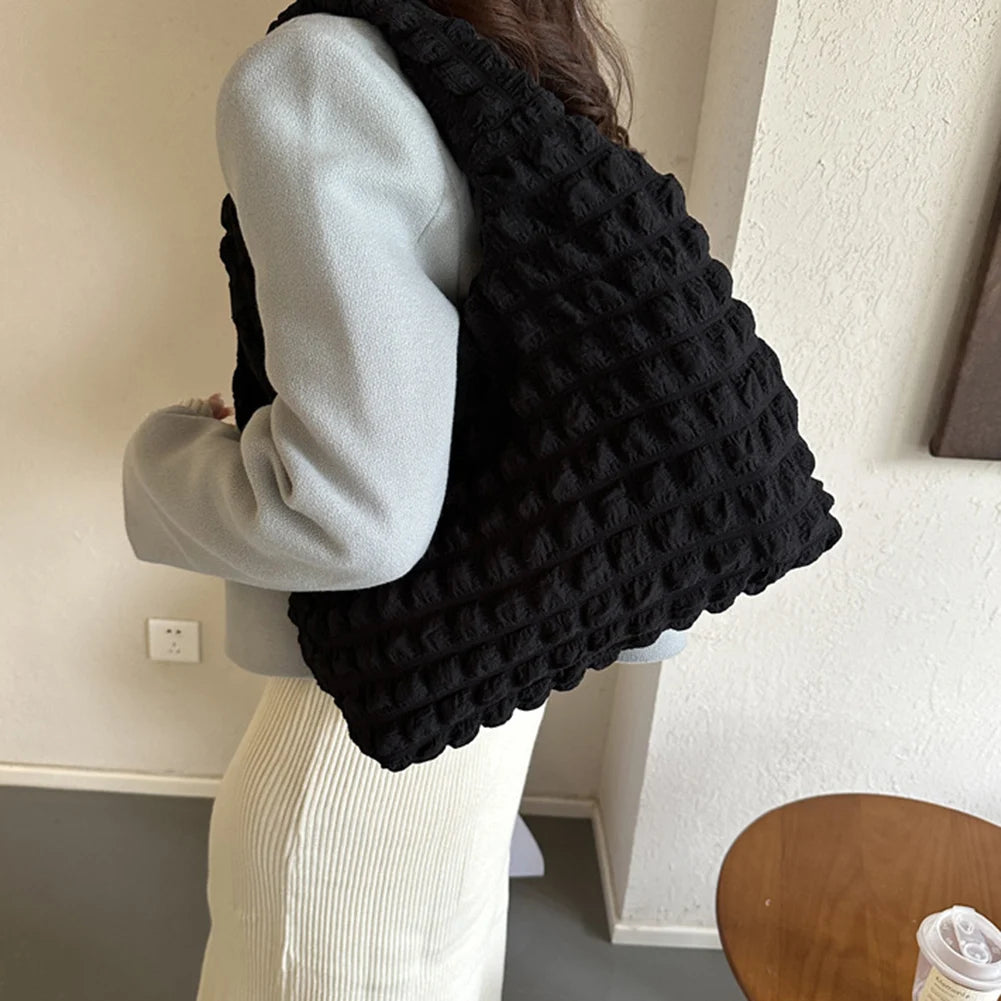 Elegant Handbag Pleated Cloud Bag Female Candy Color Large Capacity Shoulder Bag Handbags Shopping Girls Pouch Tote Bolsas
