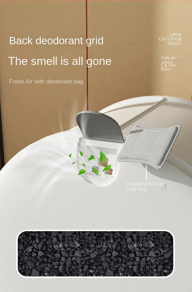 Cat Litter Box Fully Enclosed Drawer Type Cat Litter Box Anti-splash and Odor Isolation Cat Toilet Extra Large Cat Litter Box