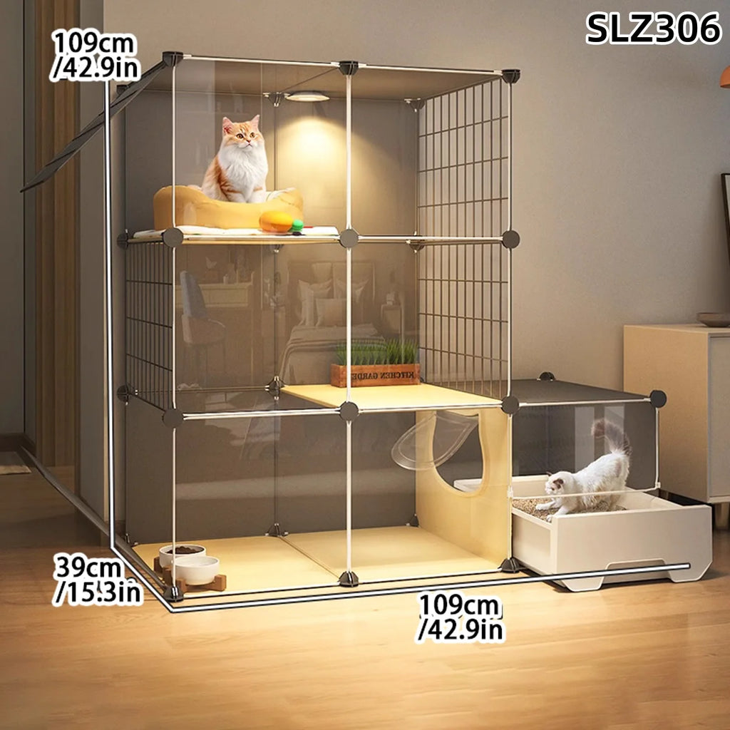 Cat Cage Household Indoor Small Apartment Toilet Cat Litter Box Cat Nest Integrated Cat Villa Cat House Does Not Occupy Space Em