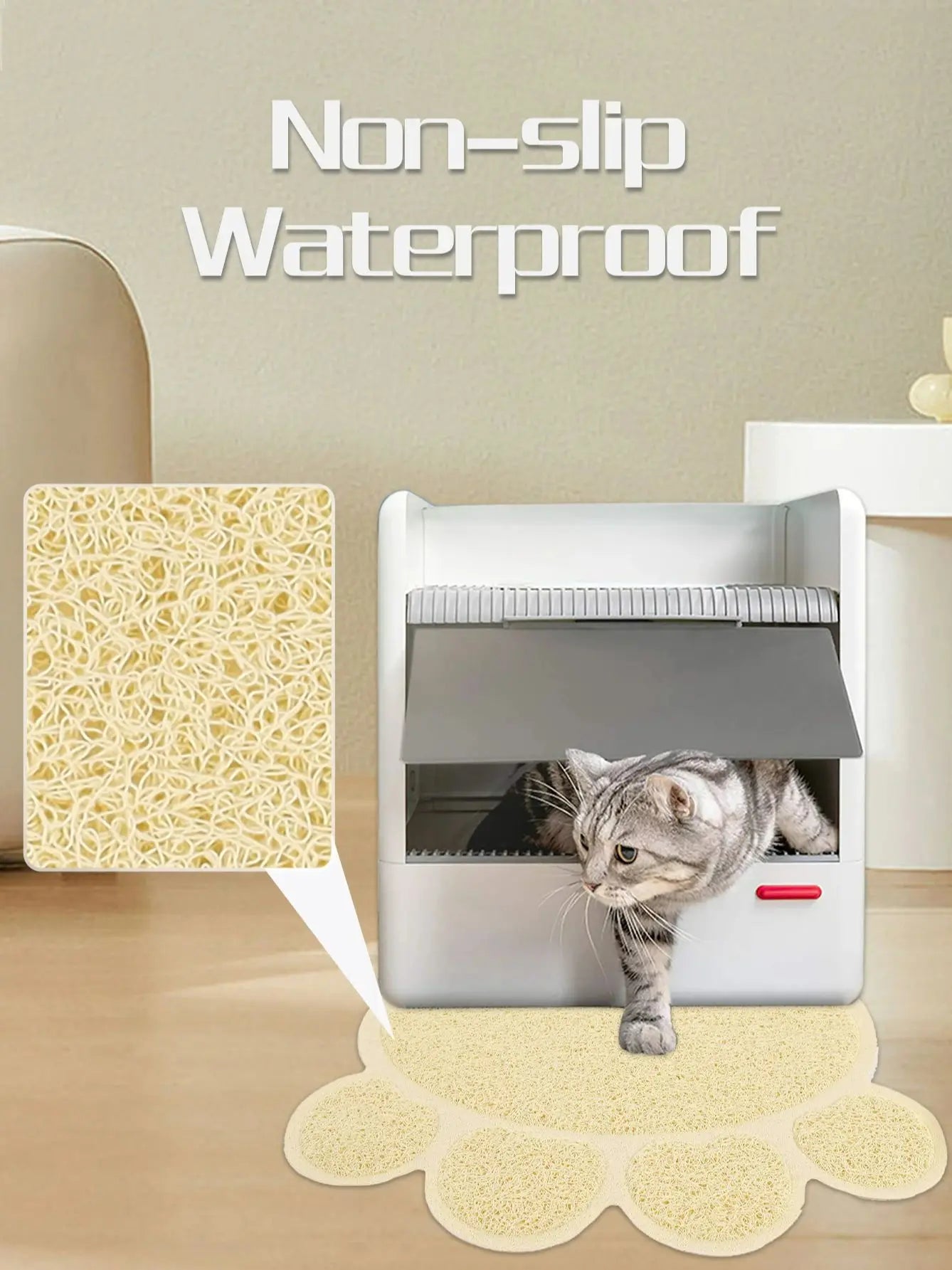 A cat claw shape waterproof pet cat and dog feeding mat, non-slip cat food mat, dog water bowl mat for indoor use