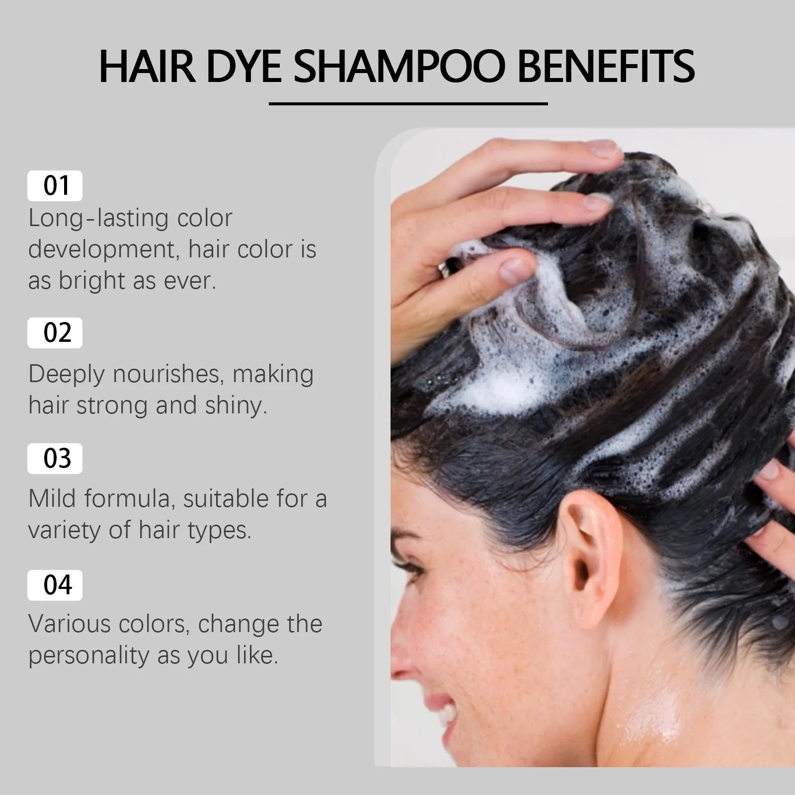 Hair Dye Shampoo Lasting Easy To Color Deep Nourishing Moisturizing Reduce Scalp Irritation Repair Damage Hair Coloring Products