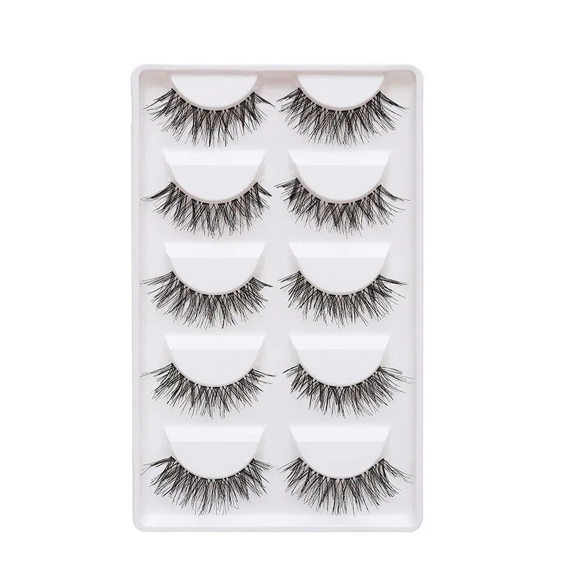New 5 Pairs Manga Lashe Soft Natural Eyelashes Thick False Eyelashes Demon Eyelashes Daily Dating Makeup Eyelashes Lashes Wispy