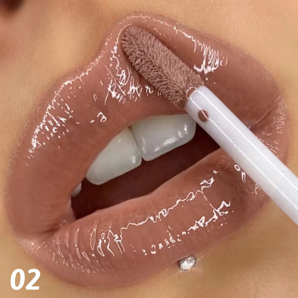 Waterproof quick-drying lip glaze, 16 colors available for mirror-finished lip glaze, clear and non-sticky, non-fading, waterpro