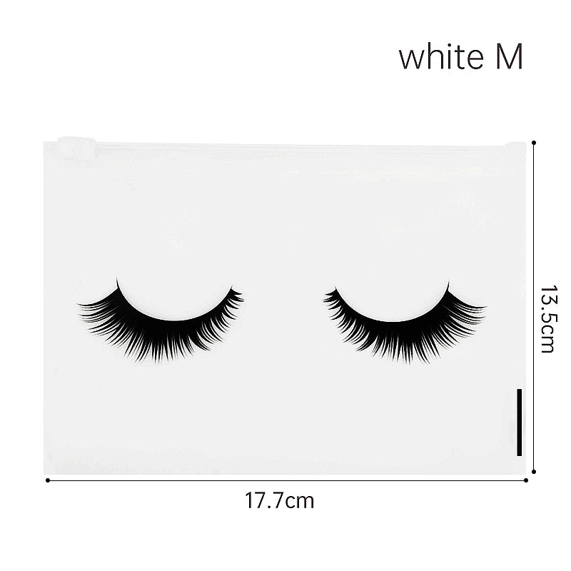 10pcs Eyelash Aftercare Bags With Zipper Toiletry Makeup Pouch Cosmetic Travel Beauty Tool Packaging Lash Extension Supplies