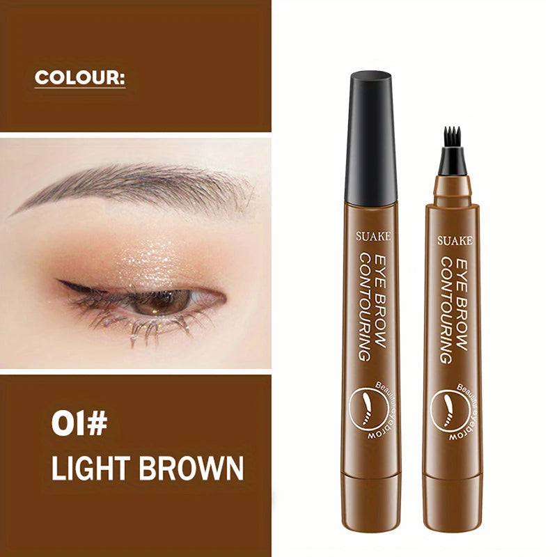 4 Split Head Waterproof Eyebrow Pencil Sweat Proof Liquid Eyebrow Pen Makeup Natural Looking Long Lasting Professional Cosmetic