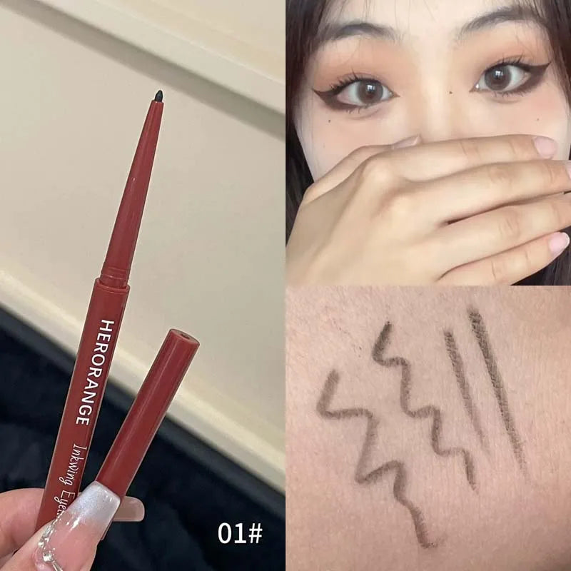Matte Brighten Lying silkworm Eyeliner Gel Pen Waterproof Quick Drying Pink Brown Ultra fine Eye Shadow Pen Not-Smudge Makeup