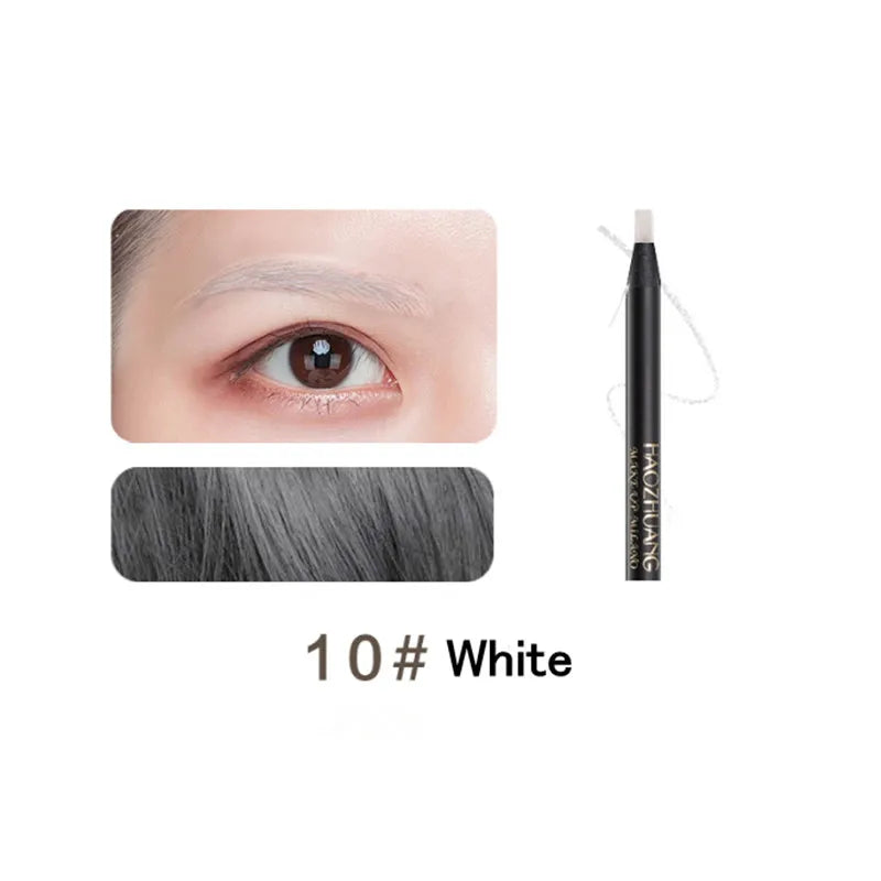Hard Core Pull Line Fog Eyebrow Pencil Permanent Makeup White Eyeliner Waterproof Natural Long-lasting For Makeup Artists