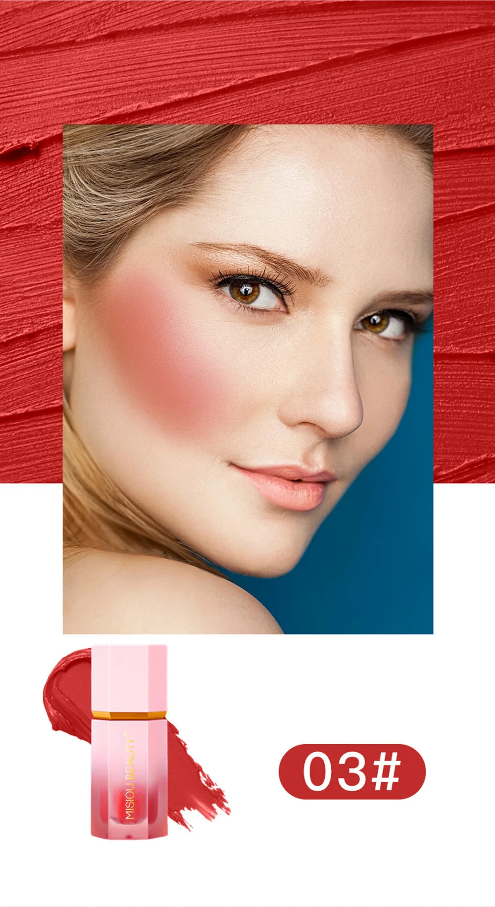 8 Colors Liquid Blush Waterproof Multi-purpose Facial Nourishing Blush Stick Cheek Natural Blusher Cute Korean Makeup for Women