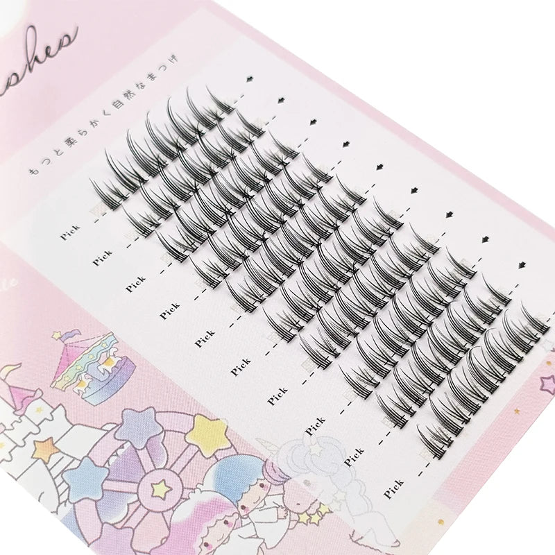 3D New Spikes Eyelashes Fishtail Cluster Eyelashes Personality Eyelash Extension Eyelashes Bundle Professional False Eyelashes