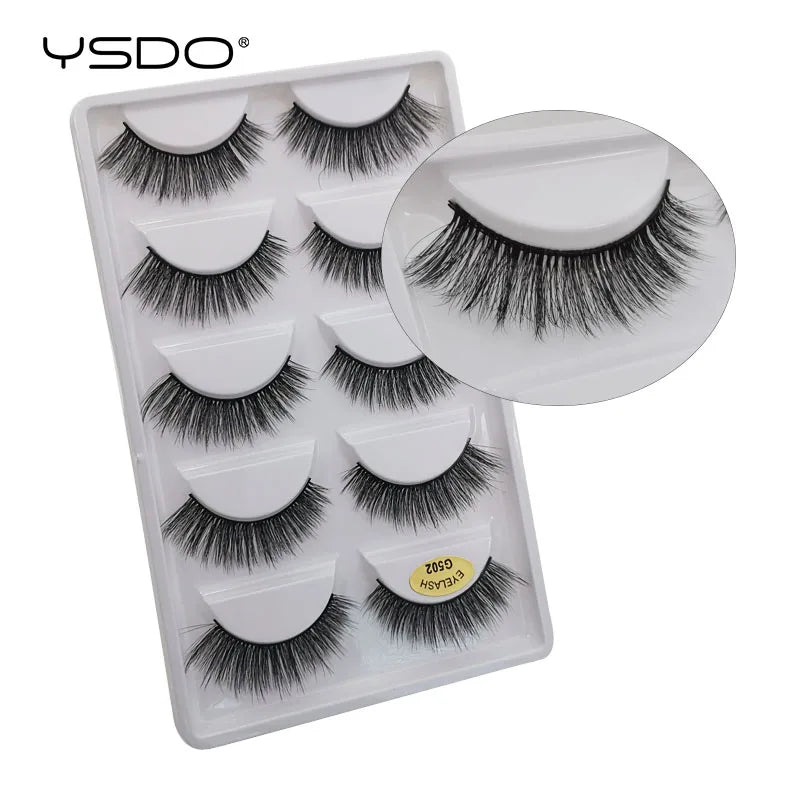 YSDO 5 pairs eyelashes makeup mink strip lashes dramatic eyelashes faux cils natural false eyelashes extension 3d mink eyelashes