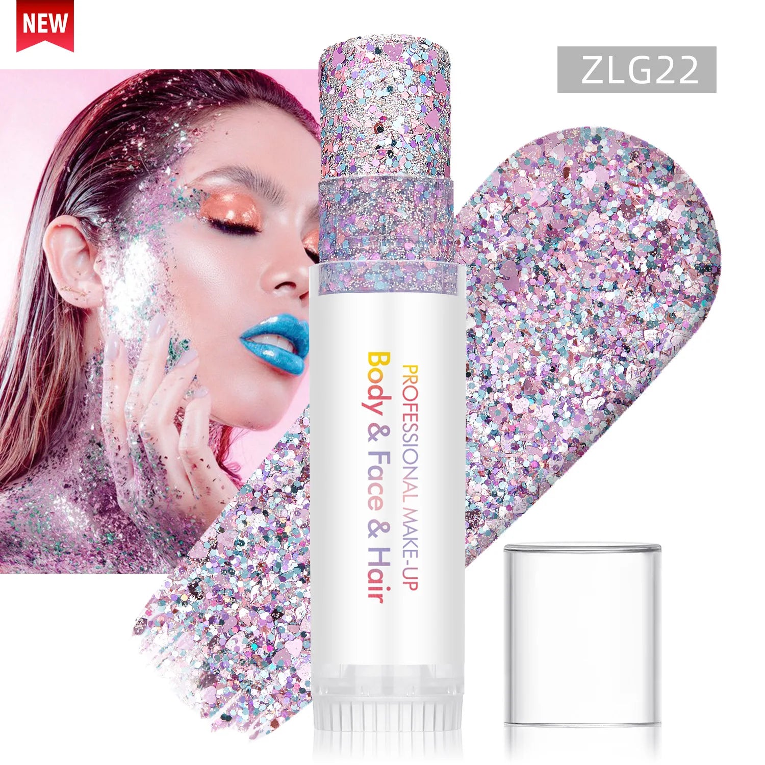 New Body Glitter Stick Face Painting Sequins Gel Mermaid Chunky Glitter Glue for Carnival Hair Body Eye shadow Makeup