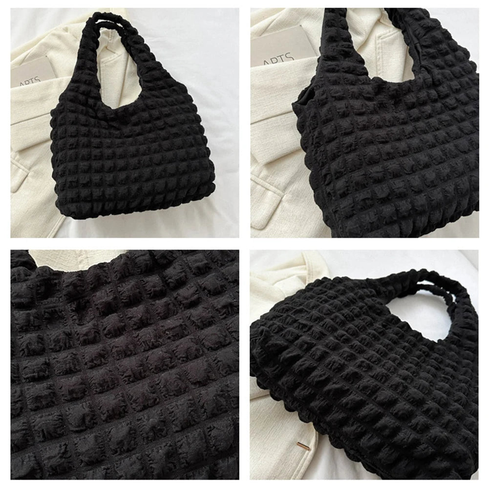 Elegant Handbag Pleated Cloud Bag Female Candy Color Large Capacity Shoulder Bag Handbags Shopping Girls Pouch Tote Bolsas