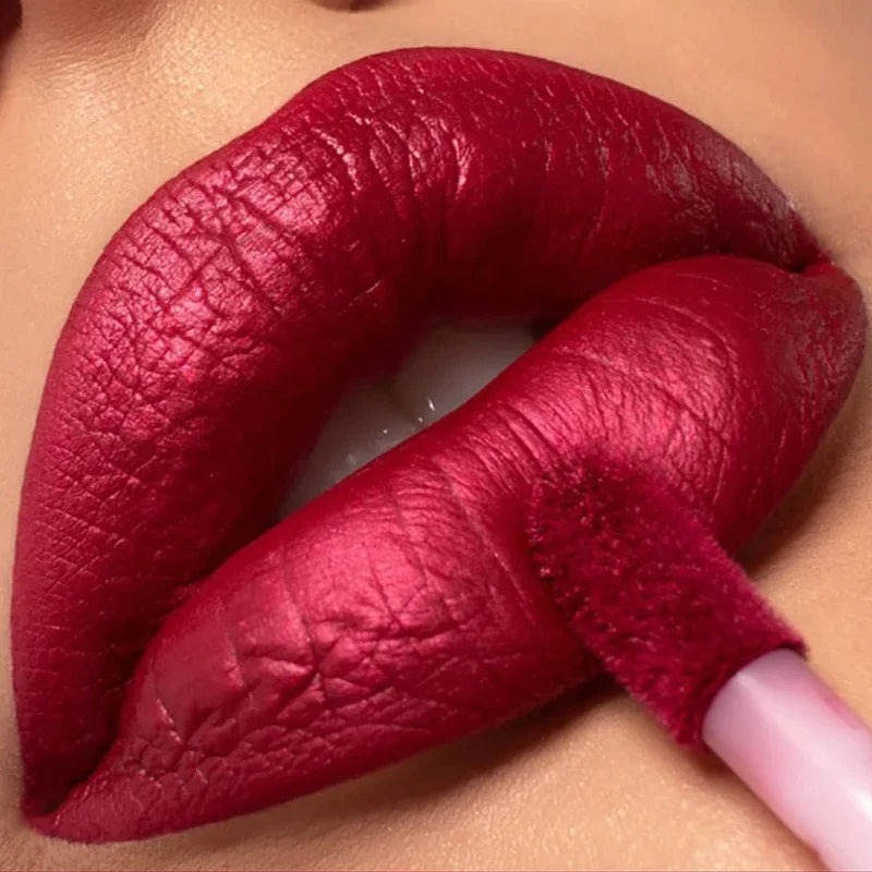 Waterproof Pearl Matte Lipstick Long Lasting Non-Stick Cup Lip Glaze Shimmer Glitter Metallic Lip Gloss Lips Makeup Cosmetics