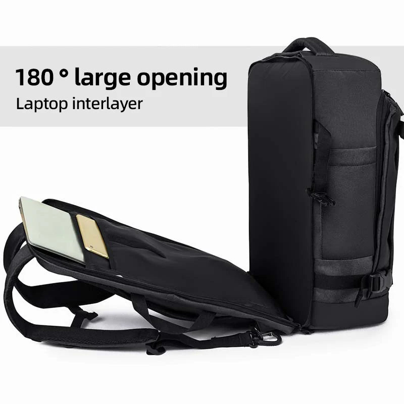 Travel Duffel Bags Expandable Business Backpacks Laptop Bag Large Luggage Rucksack Waterproof Weekender Pack with Shoe Pocket