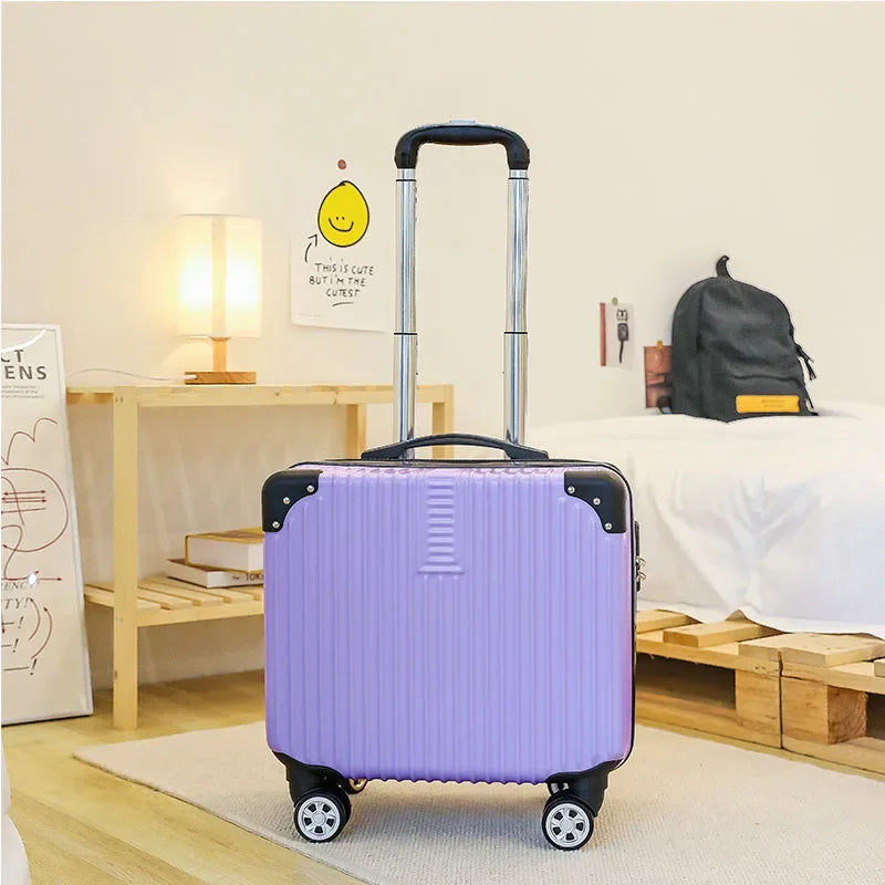 Mini Small 18-Inch Travel Boarding Suitcase Luggage Student Japanese-Style Retro Lightweight Password Trolley Case