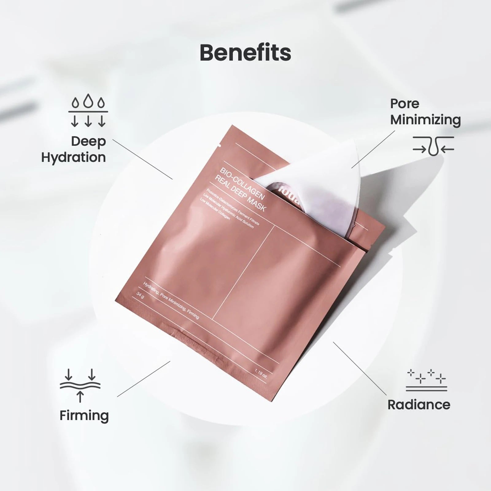 10PCs Absorbable Bio-Collagen Real Deep Mask Night Moisturizing Mask Firming Nourish Brightening Moisturizing Skin Care