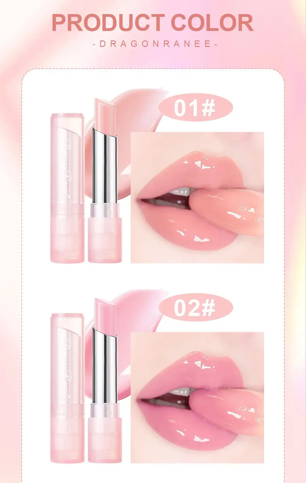New Temperature Change Lipstick Jelly Color Change Lip Balm Moisturizing Not Easy To Fade Lovely Pink Colored Lipstick Lips Care