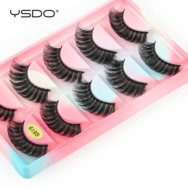 YSDO 5 pairs eyelashes makeup mink strip lashes dramatic eyelashes faux cils natural false eyelashes extension 3d mink eyelashes