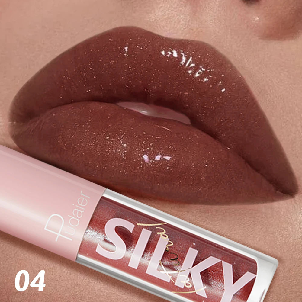 Waterproof quick-drying lip glaze, 16 colors available for mirror-finished lip glaze, clear and non-sticky, non-fading, waterpro