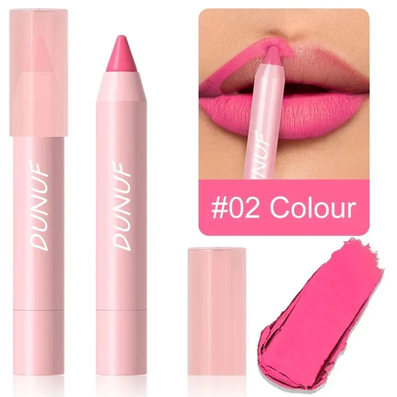 Sexy Dark Red Brown Lipstick Pencil Matte 18 Colors Lip Liner Crayons Rich Full Color Lip Tint Silky Natural Creamy Texture Pen