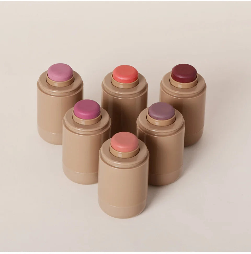 Lakerain 3in1 Cheek Lip Tinted Moistured Blush Stick Waterproof Easy Color Rouge Silky Smooth Blusher Cream Matte Contour Makeup