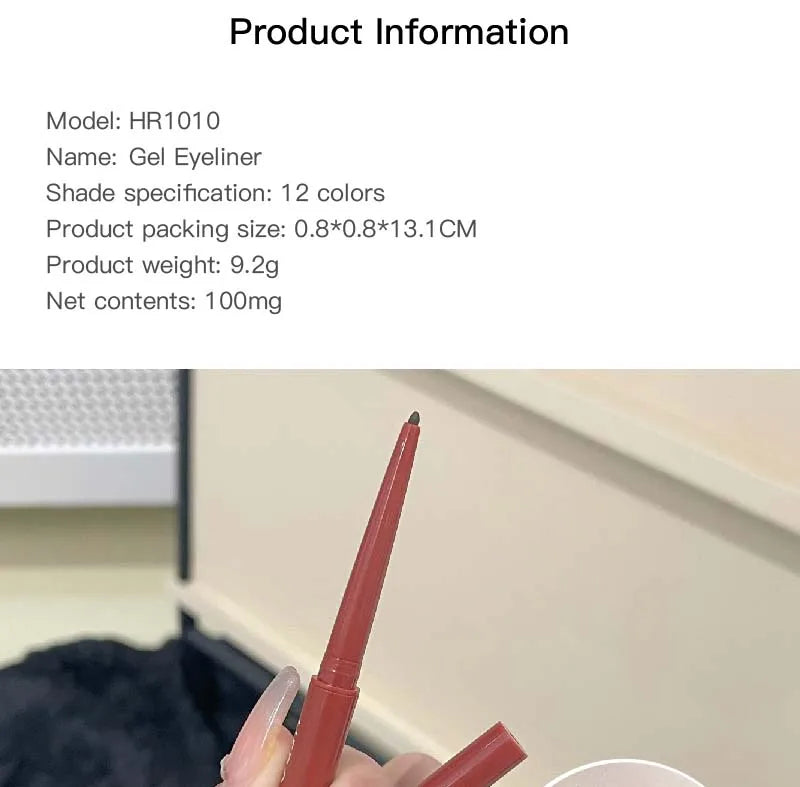 Matte Brighten Lying silkworm Eyeliner Gel Pen Waterproof Quick Drying Pink Brown Ultra fine Eye Shadow Pen Not-Smudge Makeup