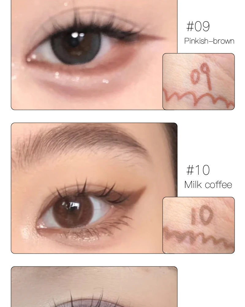 Matte Brighten Lying silkworm Eyeliner Gel Pen Waterproof Quick Drying Pink Brown Ultra fine Eye Shadow Pen Not-Smudge Makeup
