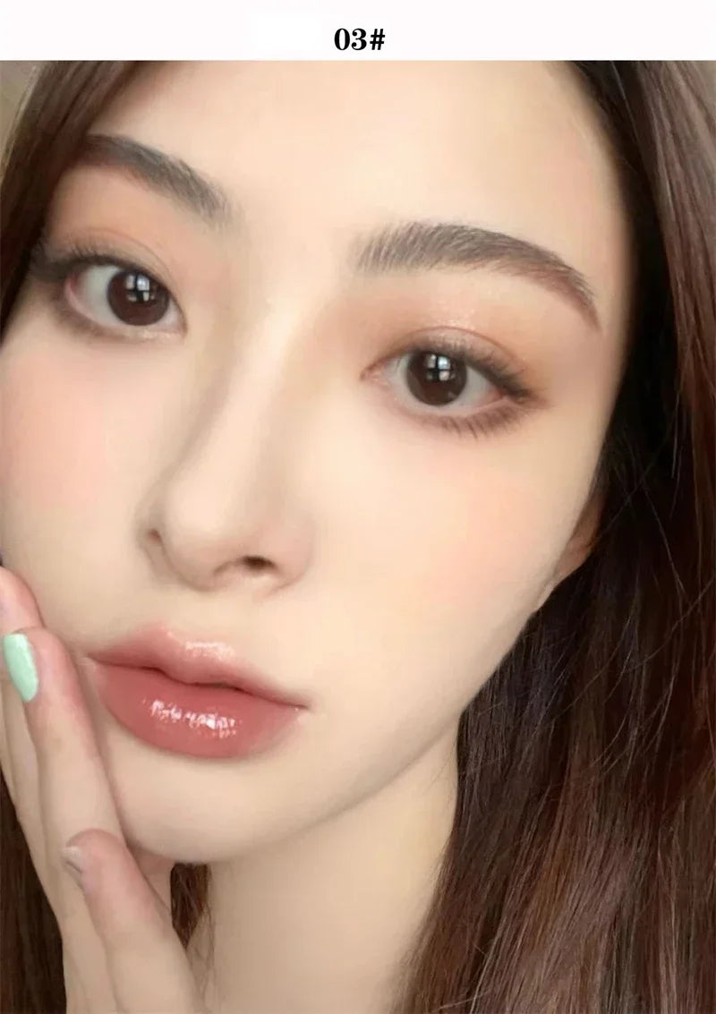 Punk Dark Brown Mirror Water Lip Gloss Red Lip Glaze Transparent Glass Lip Oil Waterproof Liquid Lipstick Clear Tint Makeup New