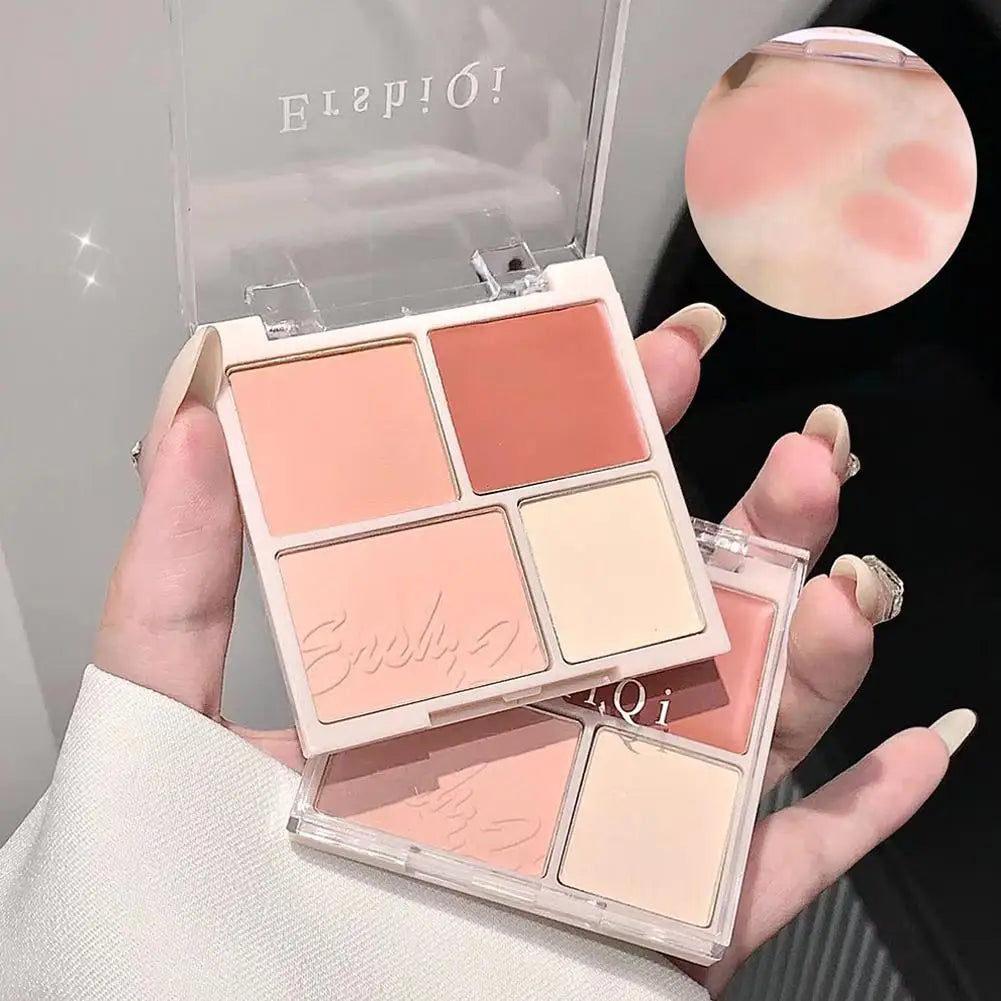 4 Colors Concealer Blush Cream Matte Highlight Contour Makeup All-in-one Palette Rose Hawthorn Cheek Tint Blusher Powder Makeup