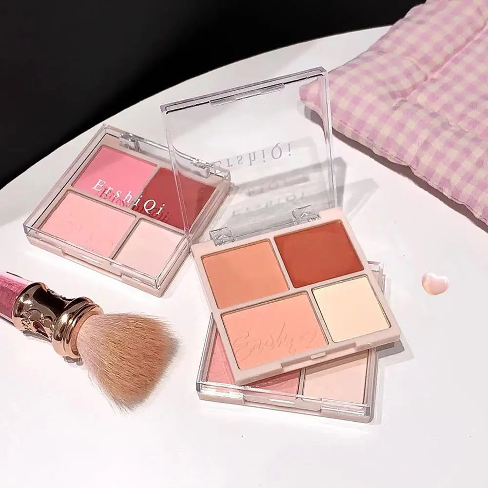 4 Colors Concealer Blush Cream Matte Highlight Contour Makeup All-in-one Palette Rose Hawthorn Cheek Tint Blusher Powder Makeup