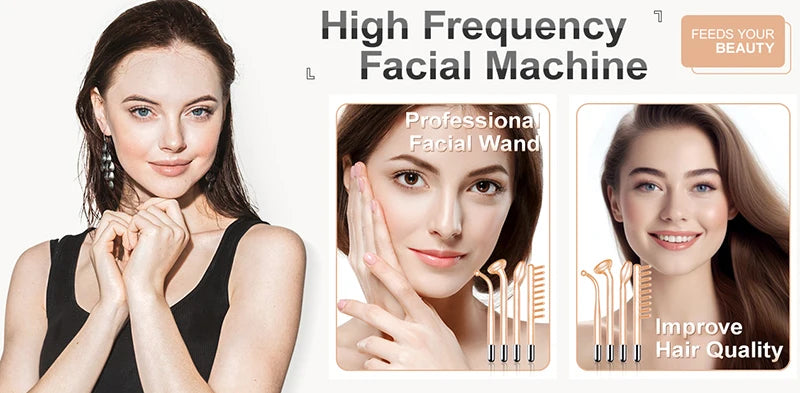 New Orange High Frequency Facial Machine Electrotherapy Wand Neon Argon Tubes Wands Device Face Skin Care  Beauty Tools Home Use