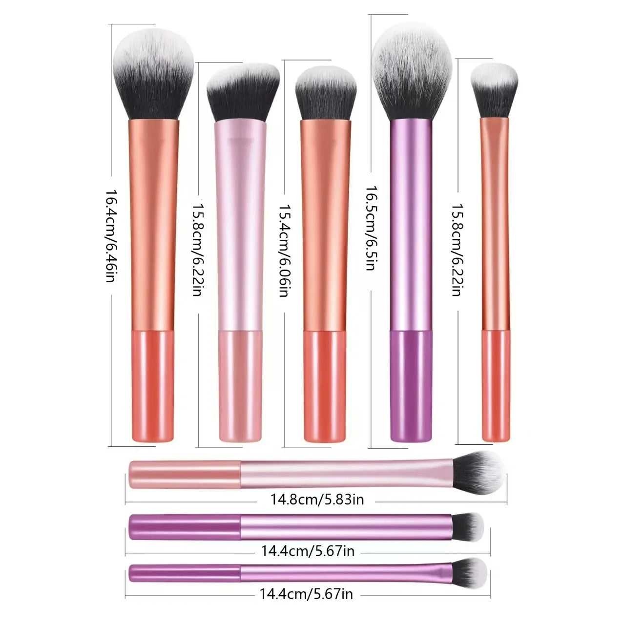 8pcs Plastic Daily Portable Multifunctional Makeup Brush For Making Up Supply 8pcs Makeup Brush Sets