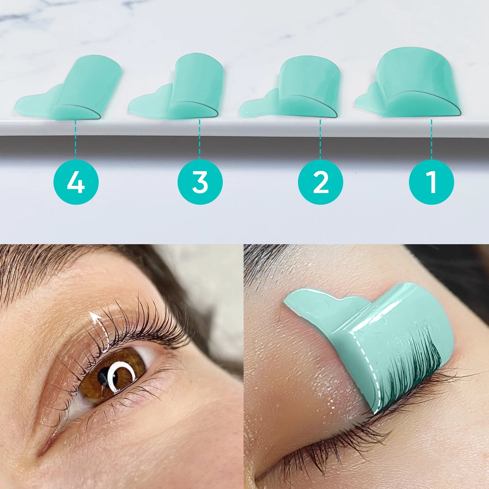 PERMANIA 4 Pairs Self-Adhesive Eyelash Lift Pads Eyelash Lifting Shields Lash Perming Pads Soft And Reusable Lash Lifting Tool