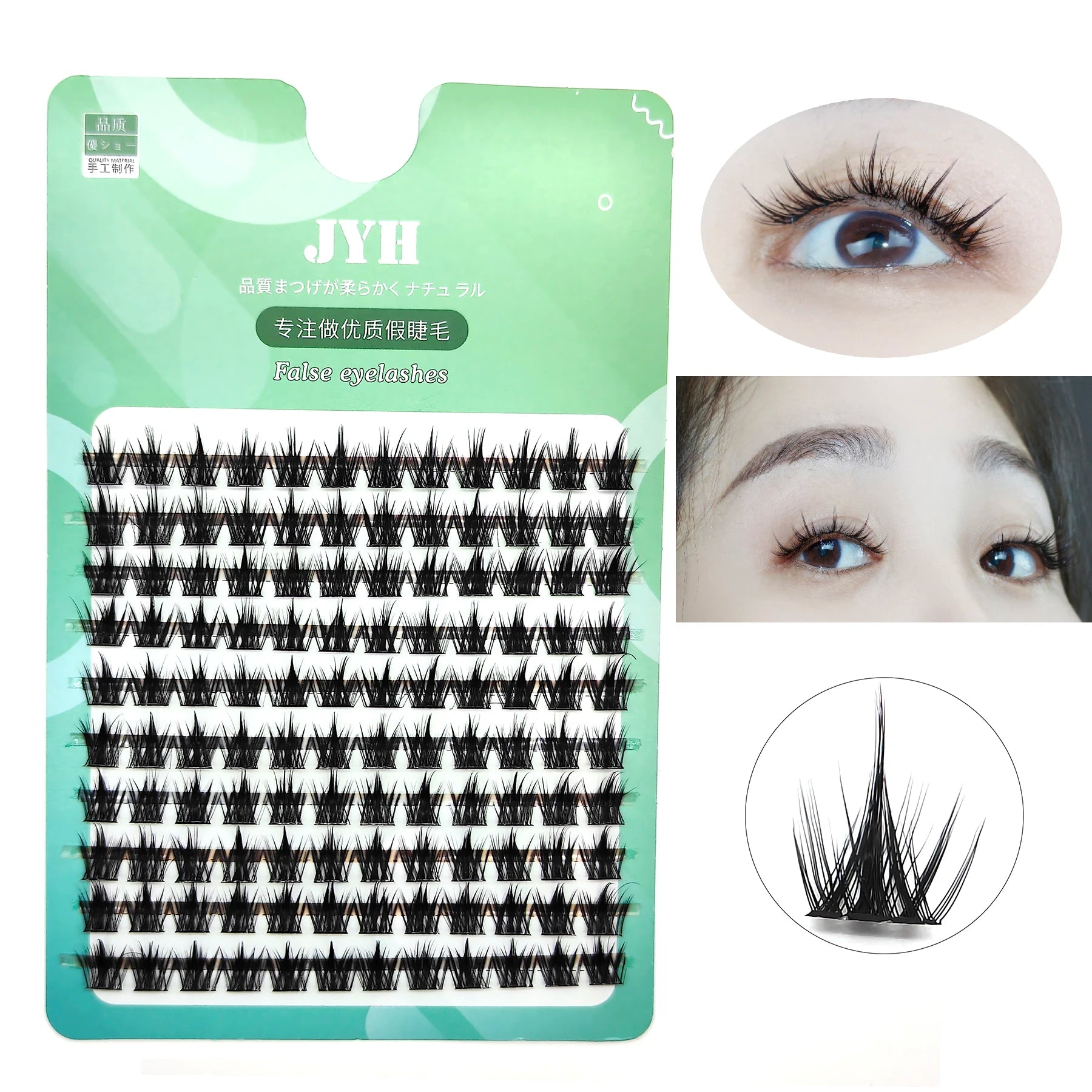 3DFluffy Single Cluster False Lashes Premade Volume Fans Individual Eyelash Segmented Natural Fake Lash For Eye Extension Makeup