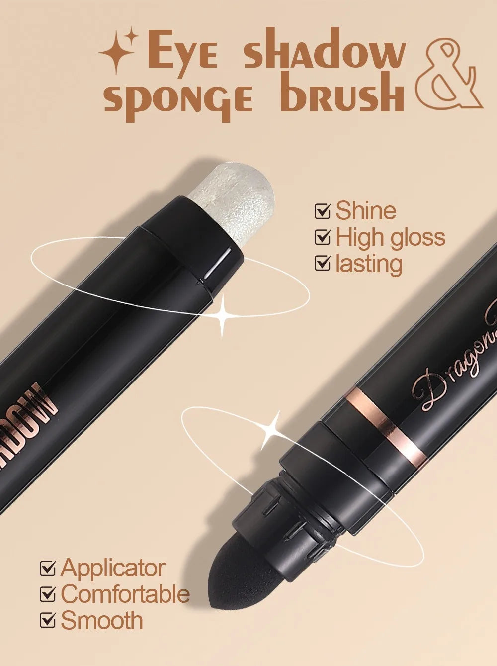 12-color Double Tip Eyeshadow Pen Set Metallic High Gloss Smudger Brighten Eye Makeup Pencil Shining Brown Eye Shadow Cosmetics