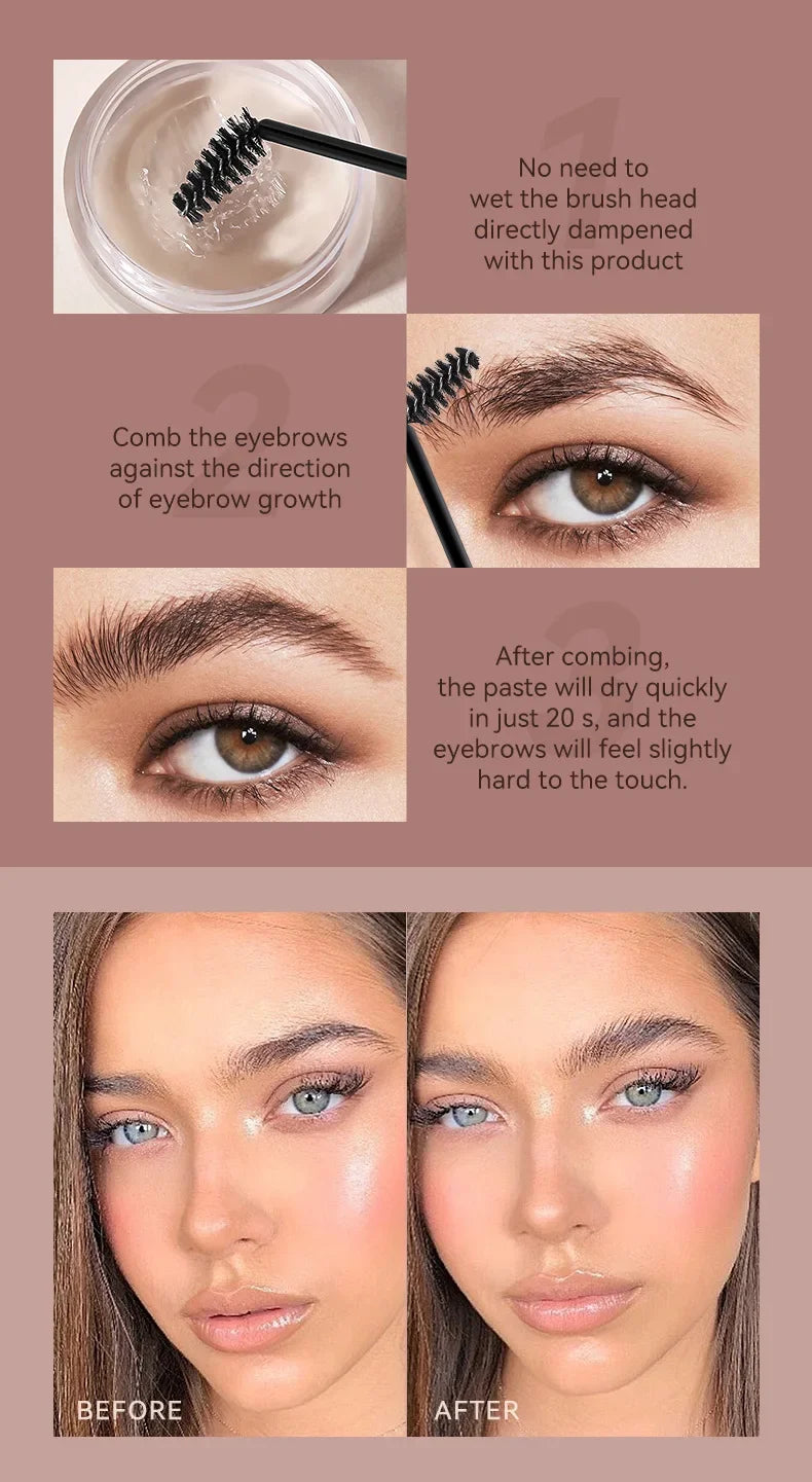 1pcs 3D Eyebrow Styling Cream Makeup Long Lasting Natural Quick-drying Wild Brow Pomade Setting Gel Wax Eyebrow Cosmetics