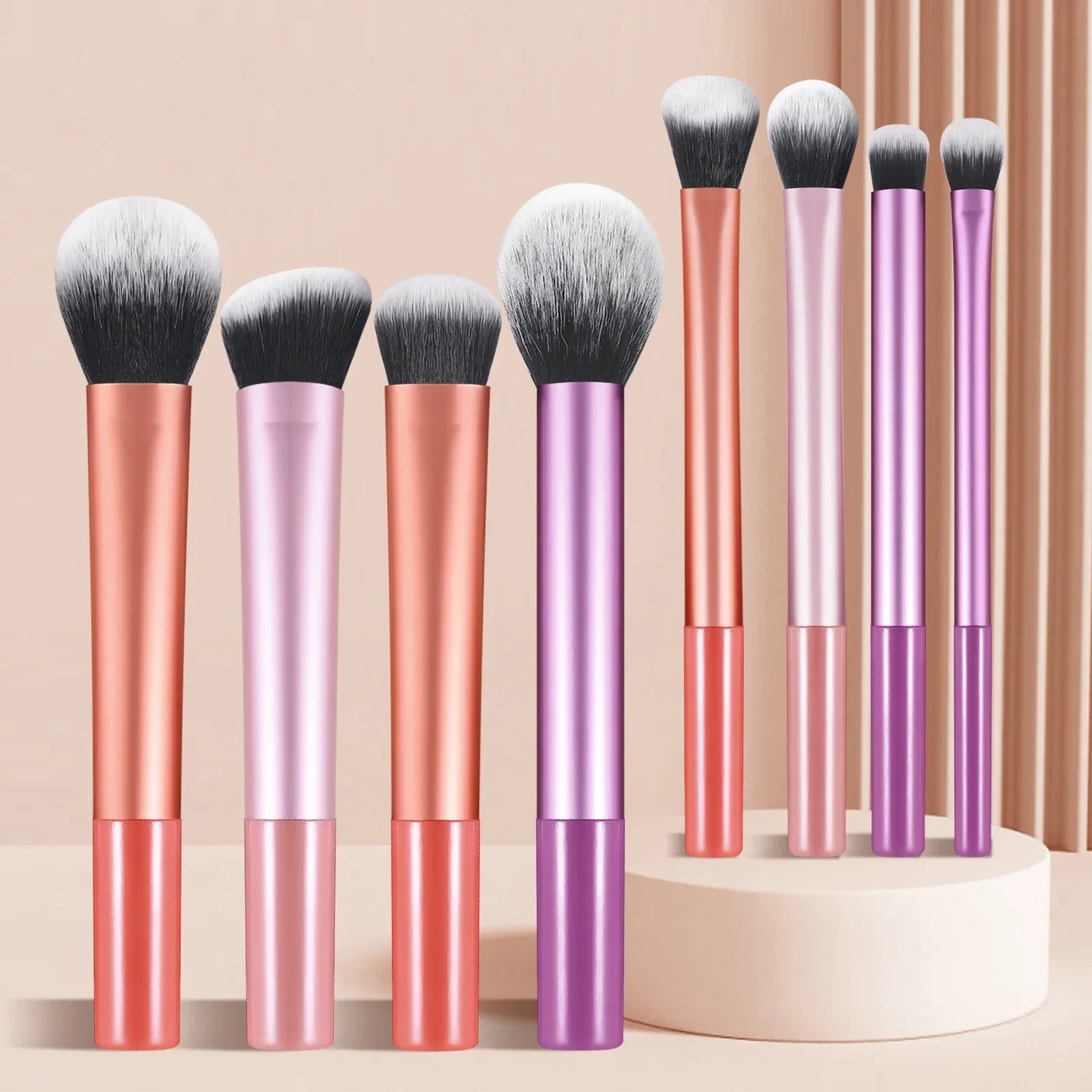 8pcs Plastic Daily Portable Multifunctional Makeup Brush For Making Up Supply 8pcs Makeup Brush Sets