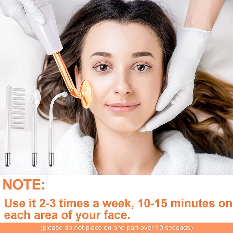 New Orange High Frequency Facial Machine Electrotherapy Wand Neon Argon Tubes Wands Device Face Skin Care  Beauty Tools Home Use